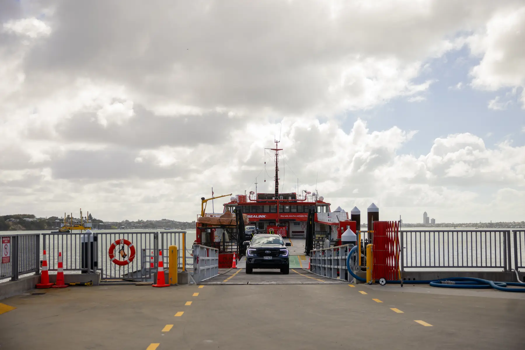 Unaccompanied vehicle being loaded on SeaLink